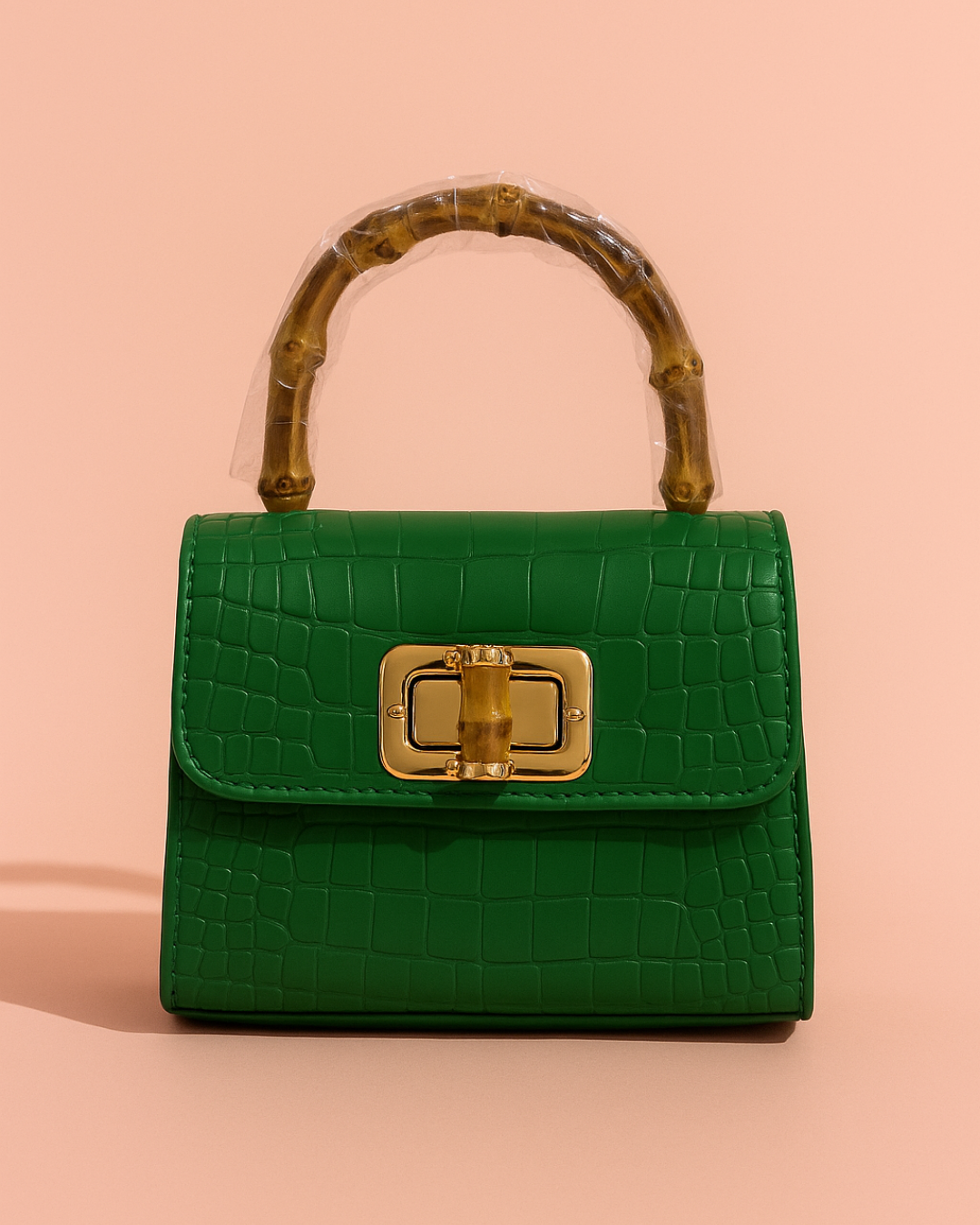 Green Crocodile Bamboo Bag